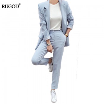 Business Suits Female Two Piece Sets Femme Long Sleeve Jacket